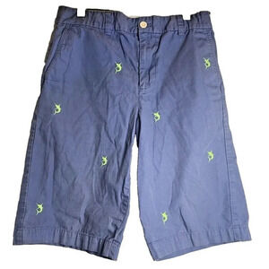 Boys Vineyard Vines Shorts sz 14 by Shep and Ian Blue with Green fish embroidery